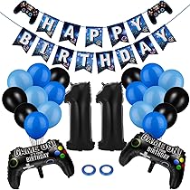 Threemart Video Game Balloons, 40 Pack Assorted Colors Latex Party Favors Supplies, Unisex Gaming Themed Decoration For Birthday Party, Game Shop, Photo Booth, All Ages