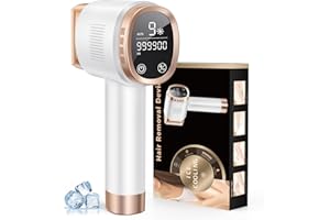 DEPLITE 21J Depiladora Laser con Función de Refrigeración, 600-1200NM Depiladora Luz Pulsada con 9 Niveles de Energía,Pantalla táctil LCD para Mujer y Hombre, Bikini, Axilas, Cara, Cuerpo Blanco