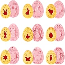 Moules à Biscuits Pâques LOMIMOS - 8 Motifs 3D Animaux (Lapins, Œufs...)