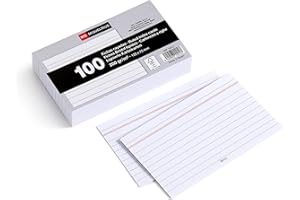 Miquelrius - Flashcards, Tarjetas para Estudio, 100 Fichas Rayadas para Notas, Tamaño 125 x 75 mm, Papel Cartulina Offset 200 g/m², Material de oficina y escolar para la vuelta al cole