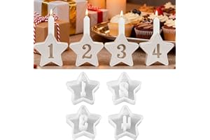 AUGESAK Silikonform Adventszahlen 1-4, Silikonformen Gießformen Adventskranz, Gießform Adventskranz 1-4 für Kerzen, Weihnachten Kerzenformen Gipsformen zum Gießen, Epoxidharz Formen für DIY Bastelarbeiten