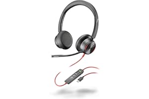 POLY Blackwire 8225 - Cuffie stereo con connettore USB-C, cancellazione del rumore e braccio flessibile per microfono