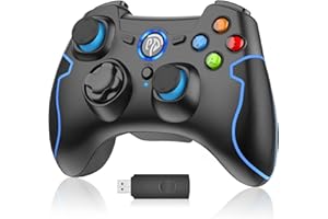 EasySMX Mando para PC, [Regalos Originales] Mando Inalámbrico PS3 Gamepad Wireless Compatible con Windows XP y Vista, Windows 7/8/8.1/10 y 10, PS3, Android y Operación Rango hasta 10M (Azul)
