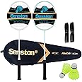 Senston Badminton Rackets Set of 2 Badminton Set for Outdoor Backyards Gym, Lightweight Badminton Rackets 2 Pack