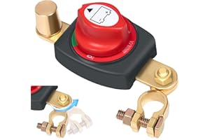 TZEKING Desconectador de Bateria,Ajustable 180° Interruptor de Batería ON-OFF,12V Corta Corriente Bateria,Aislador de Batería Interruptor de Apagado