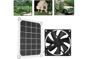 Ejoyous Soldriven frånluftsfläkt, 6 V 10 W solpanel frånluftsfläkt, vattentät solfläkt, USB-solpanel, växthusfläkt, för husbi