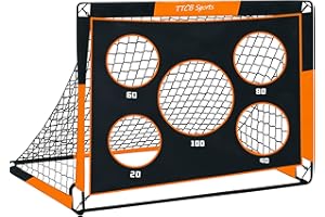 TTCB SPORTS 2 in 1 Football Goal, 0.9 Mx1.2M Football Goals for Kids, Football Goals for The Garden with Target Goal Net