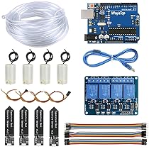 Kit D'arrosage Automatique DIY - 4 Capteurs D'humidité + Pompes Mini + Relais 4 Canaux - Pour Plantes Et Jardin