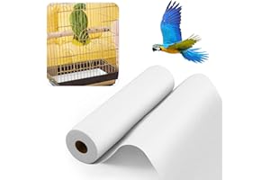 Drydiet 100 ft x 11 Inch Bird Cage Liner Disposable Cages Cushion Pad Mat Precut Absorbent Bird Cage Paper Large Parakeet Cage Liners Accessories for Pet Animal Bird Parrot (White)