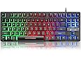 LexonElec K16 Wired 87keys Gaming Keyboard Mechanical Feeling Rainbow LED Backlit Waterproof Ergonomic 16keys Anti ghosting P