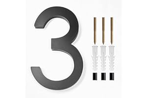 nanlyiau Numery 3D / 15,5 cm numery domu numer drzwi wodoodporne numery adresowe numery adresowe drzwi wejściowe wodoodporne i odporne na korozję matowa czarna żywica akrylowa (czarny akryl 6 in3)
