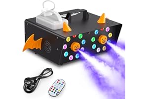 MYTUEETP Macchina del fumo, 1500 W, macchina del fumo Halloween con effetto luminoso, decorazione rimovibile per Halloween, spettacoli, feste, matrimoni, Natale, concerti