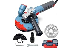 FANZWORK 1500W Betonschleifer Winkelschleifer Set mit Bürstenloser EC-Motor, Betonfräse mit 150mm Diamantschleiftopf *1, Absaughaube *1, Tragbox *1, Präzises & Wartungsfreies Schleifen