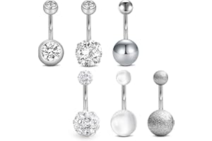 Mayhoop 6-12Piezas Anillo del Ombligo Piercing del Ombligo Acero Inoxidable 14G 10mm para Las Mujeres y Las niñas Joyería del Cuerpo del Vientre