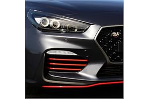 Finest Folia Designline D010 Juego de adhesivos decorativos para la rejilla del radiador o bastidor de entrada de aire del vehículo, pegatinas adaptadas, accesorios para el coche (rojo 031)