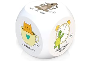 GLÜCKSGUT® Anti-Stress-Würfel | Tierische Pause | Lustiger Stresswürfel | 6 Motive, Geschenkbox & Anleitung | Spielzeug für Stressabbau, Kollegen & Büro Geschenk