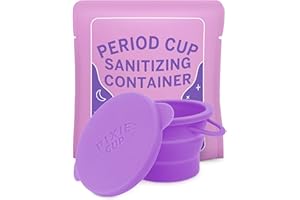 PIXIE CUP Pixie – Stérilisateur pour coupe menstruelle – Parfait en toilettes publiques, camping ou dortoirs – Boîte pliable pour coupes et disques – Micro-ondes compatible – Réutilisable – Étui de rangement