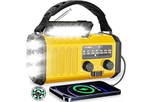 Sentasi Kurbelradio 10000mAh Notfallradio FM/AM Solar Radio mit 3 Modi Taschenlampe, Leselampe,SOS Alarm,Wasserdicht für Camping, Reisen, Outdoor