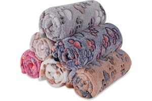 BVAGSS Couverture pour Chien Chaton, 6 Pièces Moelleux Épais en Flanelle Lavable Animaux Coussin pour Petits et Moyens Chiots et Chatons XH075 (60 x 80 cm, Multicolore)