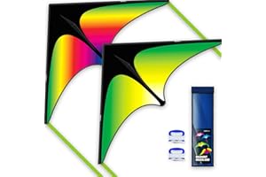 SGFTRE Delta Kite set for Kids and Adults, Extremely Easy to Fly for Beginners, Kites for Beach Trips and Parks Family Outdoor Games and Activities