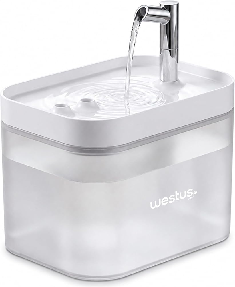 Westus inPets H13™ 1.5 Litre Ultra Sessiz Evcil Hayvan Kedi Köpek Su Pınarı Çeşmesi | Su Sebili Şelalesi | 3 Akış Hızı Kontrollü | Yıkanabilir Filtreli | Gıda Sınıfı Antibakteriyel (BPA Free)