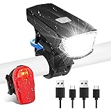 Luci Bicicletta LED,Luci Bici,Anteriore e Posteriore USB Ricaricabile e Impermeabile IPX4,Certificazione StVZO luci MTB Combi