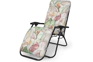 CUSHSUNR Sun Lounger Cushions, Sunlounger Cushions Only with Top Cover, High Back Cushion Rocking Chair Sunbed Cushion Pad Garden Patio Lounge Cushion Outdoor Reclining Seat Mat (Summer)