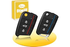 Dimiff Portachiavi Auto 2 Pezzi Set, Rosso + Blu Portachiavi Volkswagen, Portachiavi Golf 7, Chiave Volkswagen, Custodia Chiave Volkswagen per Volkswagen Golf 7, Mk7, Polo, Tiguan, ecc.