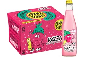 KARMA COLA Karma Drinks Razza Raspberry Pink Lemonade (24 x 300ml Bottles), Natural Ingredients, Fairtrade, Gluten Free, Vegan Friendly, Delicious Soft Drink, Carbonated Fizzy Drink, Organic, No GMO