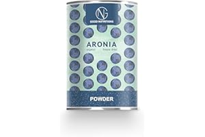 Aroniabeerpulver – Bio Aroniabeerrocknet | Bio Organic| Freeze-Dried Aronia Berry | Good nutritions de Good smoothie| 100% fruta, sin aditivos ni muchos ingredientes, 120 g