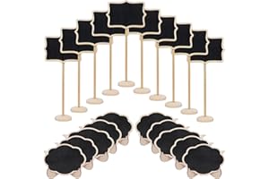 Skycase (20 Pack) Chalkboard Signs, Mini Chalkboard Tags Hanging Wooden Mini Hanging Chalkboard Signs, Small Hanging Chalkboard Labels, Chalkboard Tags, Price Tags, Message Tags, Item Tags