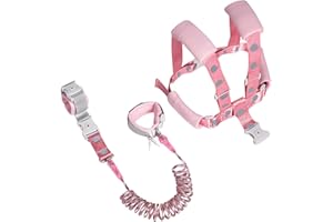 VReder Baby Reins Walking Harness, 2in1 Toddler Anti Lost Safety Leash Wrist Reins for Boys and Girls (Whale Pink 1.5m)