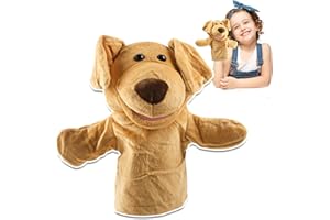 TIVUNORON Welpen Handpuppe, Tierhandpuppen für Kinder, Familien Handpuppe Spielzeug mit Beweglichem Offenem Mund, Für Kindergarten Fantasievoll Lehren, Gute-Nacht-Geschichten, Kleinkinder Geschenke