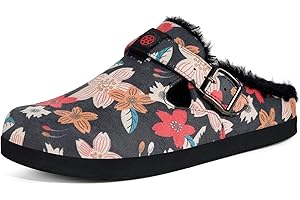 SISTTKE Zuecos y Mules Hombre Mujer Zapatillas de casa Invierno Cómodos Ante Lined Clogs Zapatos de Casa Cálido Pantuflas de Interior Exterior