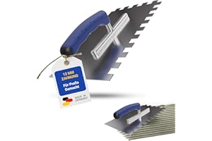 Karl Dahm® Softgriff-Zahnkelle 12 mm – Profi Glättekelle aus rostfreiem Edelstahl – Ergonomischer Griff – Ermüdungsfreies Arbeiten – Made in Germany – 11643