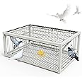 MUALROUS Pigeon Trap with Escape-Proof Design Pigeon Dove Bird Trap Cage Small Birds Folding One-Way Entrance Outdoor Patio Garden Farm Warehouse Humane Trap for Pigeon Sparrow Mouse Rabbit Chicken