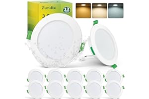 Fondiiz Lot de 12 Spot LED Encastrable 68mm, 5W 220V Spots de Plafond Encastre Blanc Chaud 2700K Blanc Neutre 4000K Blanc Froid 6000K Réglable, IP44 Spot Salle de Bain LED pour Salon Cuisine, Rond