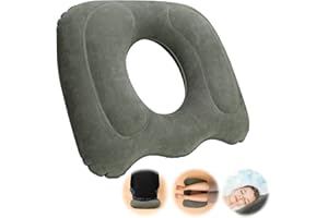 Invalidism Inflatable Donut Pillow Hemorrhoid Cushion - Ring Donut Cushion Inflatable Seat Cushion Pillow Excellent for Tailbone, Prostate, Sciatica, Bed sores, Postpartum Pregnancy(Dark Grey)