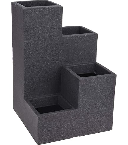 Spetebo Set of 3 Flower Stairs Grey - 60 x 59 x 27 cm - XXL Plastic Flower  Pot Plant Pot Plant Stairs Flowers Tiered : Amazon.de: Garden
