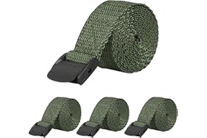 Acuxiaza 4 PCS Green Trail Camera Straps Wildlife Trail Camera Mounting Straps 145cm Heavy Duty Nylon Strap With Cam Buckles Tie Down Cinch Nylon Fiber Strap for Hunting Cameras Accessories