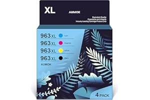 AUMOK 963XL Multipack Tintenpatronen 963 XL Kompatibel für HP 963XL Patronen für HP Officejet Pro 9010 9010e 9012 9012e 9014 9015 9016 9018 9019 9020 9022 9025 (4-Farben)