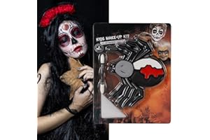 BETELIGIR White Black Red Grey Face Body Paint + Sponge + Brush, Cream Washable Formula Face Painting Face Painting Kit for Halloween Cosplay, Skeleton Skull, SFX Special (01 Set)