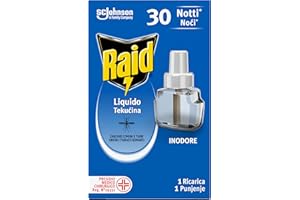 Raid Liquido Elettrico Antizanzare Comuni e Tigre, Ricarica, Inodore, 1 Confezione da 21ml, 30 Notti