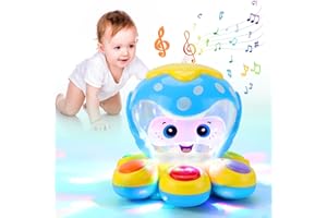 AIERRSON Toddler Toy Baby Toys 6 Months Plus, Sensory Toys for Baby Toys 6 to 12 Months, Octopus Light Up Toys with Music for Learning Fine Motor Skills, Crawling Toys for 1 2 3 4 Year Old Boy Girl Gifts