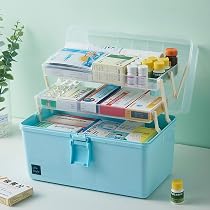 Mallette De Rangement 3 étages FWEEK – 33 Cm, Couvercle Transparent, Idéale Pharmacie, Bricolage, Couture - 11