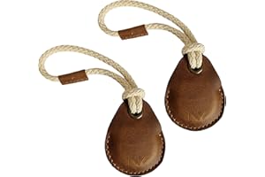 NY NEYYOS NEYYOS - Airtag Anhänger aus Echtem Leder, Air Tag Tracker, Hülle Tragbar & Schlüsselanhänger, Schutzhülle Schlüsselfinder, Holder, Keychain Halter Case ([2er Pack Braun], A)