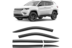 ‎CLIM ART CLIM ART Windabweiser für/kompatible mit Jeep Compass 2016-2026 - Stick-on Regenabweiser - Autofenster Sonnen-& Regenschutz - Windabweiser Autofenster - Einfache Montage - Garantie 6 Set S