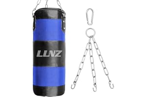 LITZEE Luniquz Boxsack für Kinder und Jugendliche Punchingsäcke Ungefüllte Hängende Boxsack mit Montagekette für Boxtraining Sandsack Kampfsport