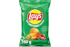 Lay's Campesinas, Patatas Fritas de cultivos sostenibles con sabores vegetales, Producto de Aperitivo, bolsa individual, 150g