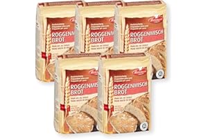 BIELMEIER KÜCHENMEISTER Brotbackmischung Roggenmischbrot 5 x 500 g I Brotbackmischungen für Brotbackautomat & Ofen I Brot mit Backmischung ganz leicht